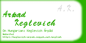 arpad keglevich business card