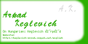 arpad keglevich business card